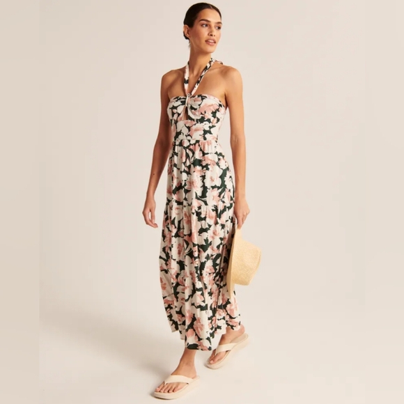 Abercrombie & Fitch Dresses & Skirts - Abercrombie Small Floral Strapless Dress  Flowy Floral Boho Cottagecore Halter